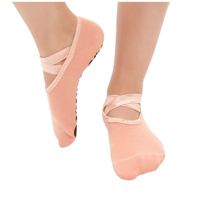Chaussettes de Yoga Rondes pour Femmes, Dos Ouvert Croisé, Chaussettes de Danse