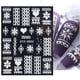 thumbnail image 3 of 8 Pegatinas para decoración de uñas con copos de nieve, calcomanías para puntas de uñas con tema navideño 3d, Navidad, 3 of 5
