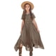 thumbnail image 1 of Vestido Maxi Seechoslo para Niñas 8-14 Años Manga Corta Caqui, 1 of 8
