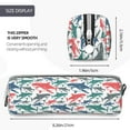 thumbnail image 3 of Yiaed Colorful Shark Print Leather Pencil Case - Leather Pen Pencil Holder - Elegant & Practical Pencil Pouch for Work & Office, 3 of 7