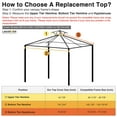 thumbnail image 6 of Yescom 12x12Ft Replacement Canopy Top Custom fit for Crown Shades Gazebo MS144-150D Outdoor Yard Party Summer BBQ Beige, 6 of 9