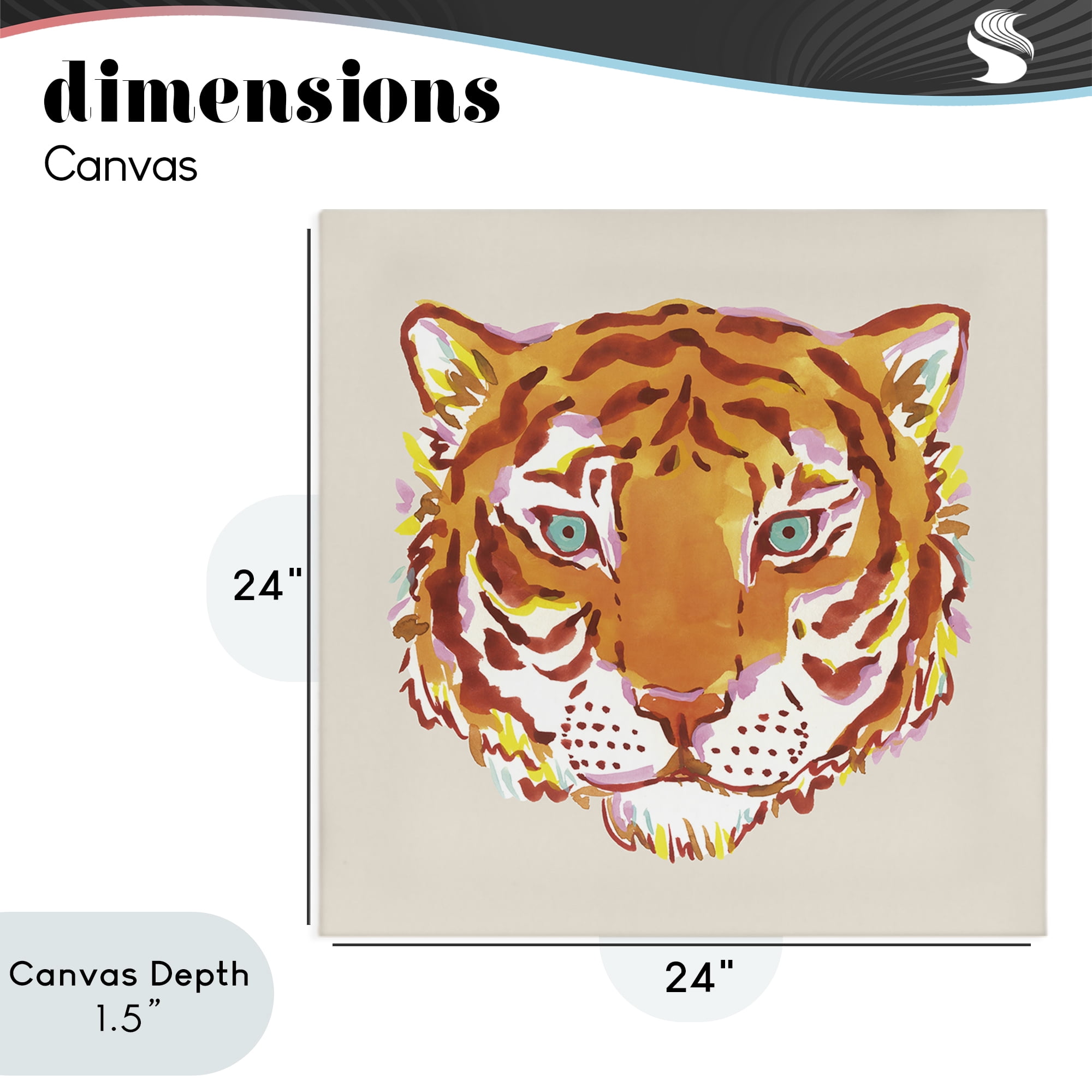 Stupell Industries Orange Boho Tiger Face Canvas Wall Art, design by Karolina Sato