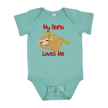 

Inktastic My Nana Loves Me Sloth Gift Baby Boy or Baby Girl Bodysuit