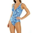 thumbnail image 2 of Women's Lauren Ralph Lauren 134005 Bias Tribal Ikat OTS Underwire One Piece Swimsuit (Blue 8), 2 of 2