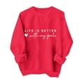thumbnail image 2 of Ounisa Love Heart Graphic Sweatshirt for Women Floral Printed Vintage Long Sleeves Shirt Crewneck Hoodie Loose Pullovers Tops, 2 of 6