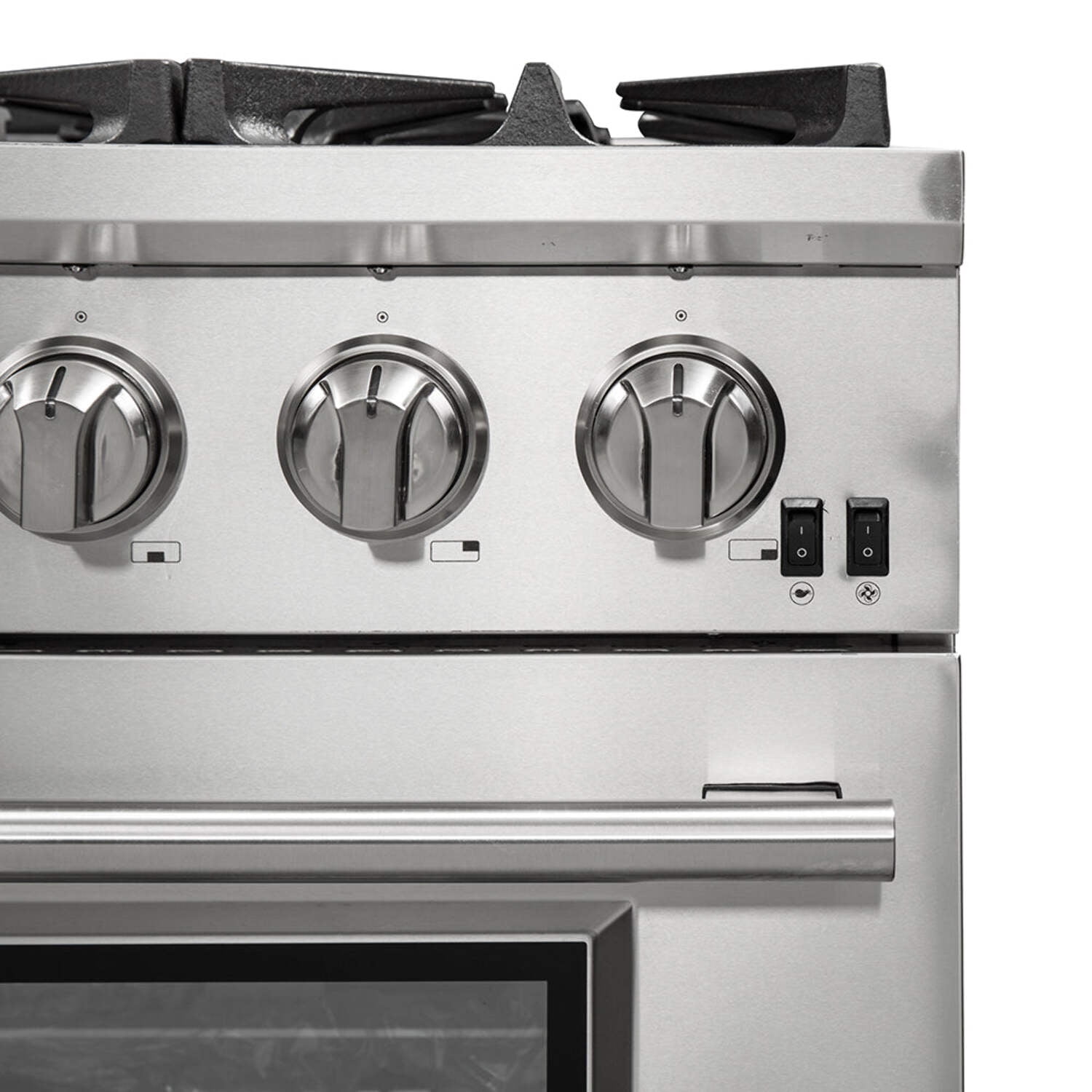 FORNO Capriasca 48-inch Freestanding Gas Range All Stainless Steel, 8 Brass Burners 160,000 BTU, Wok Support & Griddle, 6.58 cu.ft. Double Ovens with Rotisserie