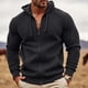 thumbnail image 1 of Dolkfu Sudadera con capucha de cremallera completa para hombre, sudadera de waffle de color sólido, tops jacquard para hombres L, 1 of 3
