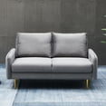 thumbnail image 6 of Hybition Velvet Loveseat Modern Sofa with Metal Legs for Living Room-Grey, 6 of 9
