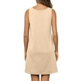 thumbnail image 4 of Hvot&aat Women's Soft Comfy Lace Nightdress V-Neck Sleeveless Knee-Length Tank Nightgowns Loose Solid Color Dress, 4 of 7