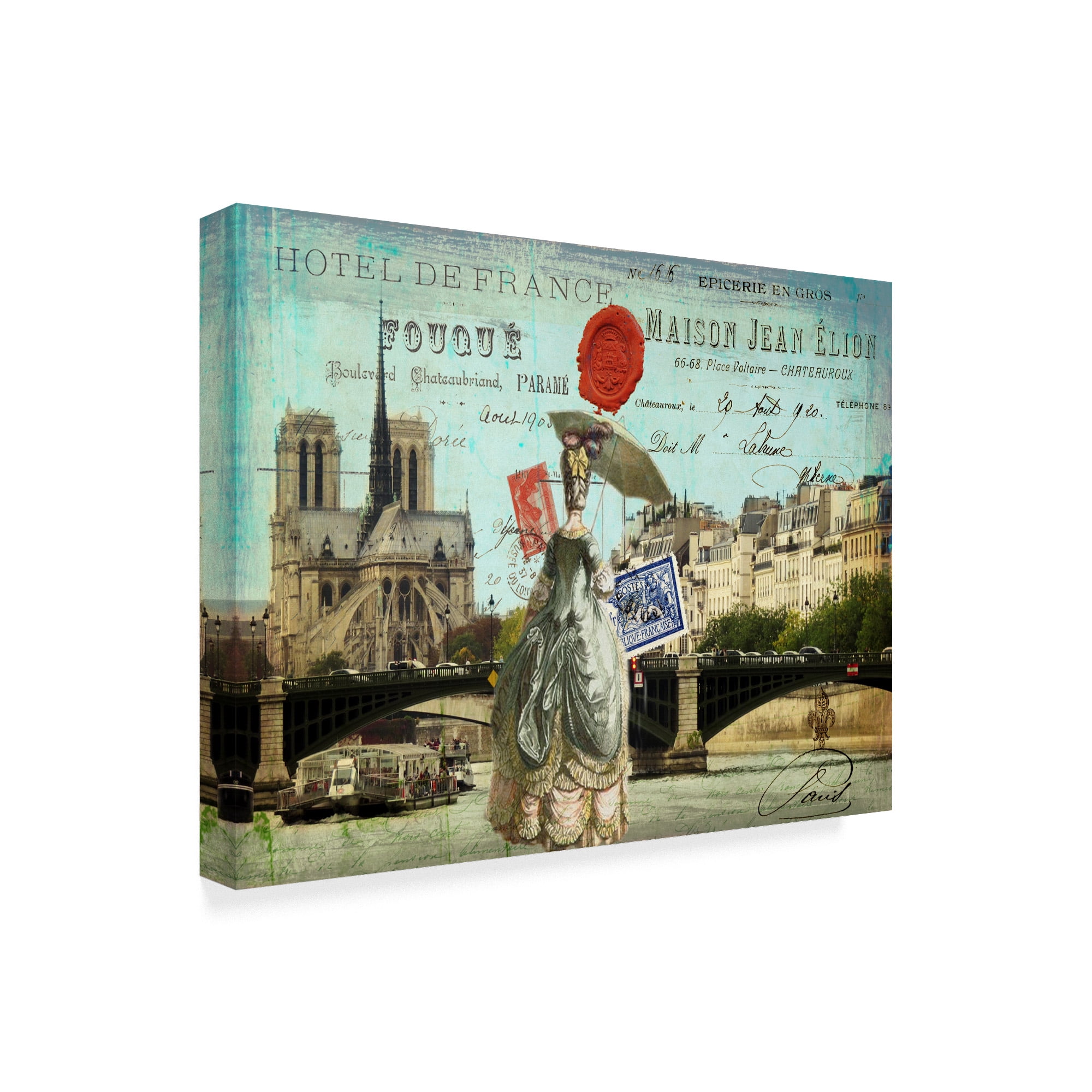 Trademark Fine Art 'Postcards of Paris VI' Canvas Art by Sandy Lloyd