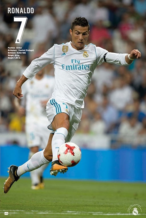 møbel Envision ugunstige Real Madrid - Framed Soccer Poster / Print (Cristiano Ronaldo - In Action  Version 1 - Season 2017 / 2018) (Size: 24" x 36") - Walmart.com