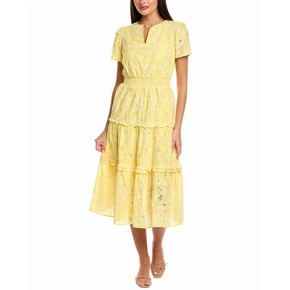 T Tahari womens Maxi Dress, l, Yellow