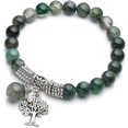 thumbnail image 1 of Pulsera elástica del árbol de la vida, pulsera de cuentas de piedras preciosas de cristal curativo Reiki, joyería de piedra de la suerte (6,2 pulgadas), 1 of 5