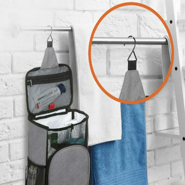 Austok Large Capacity Hanging Travel Toiletry Bag Shower Caddy Bag Portable  Mesh Shower Bag Makeup Organizer Bags for College Dorm Room（Black） 