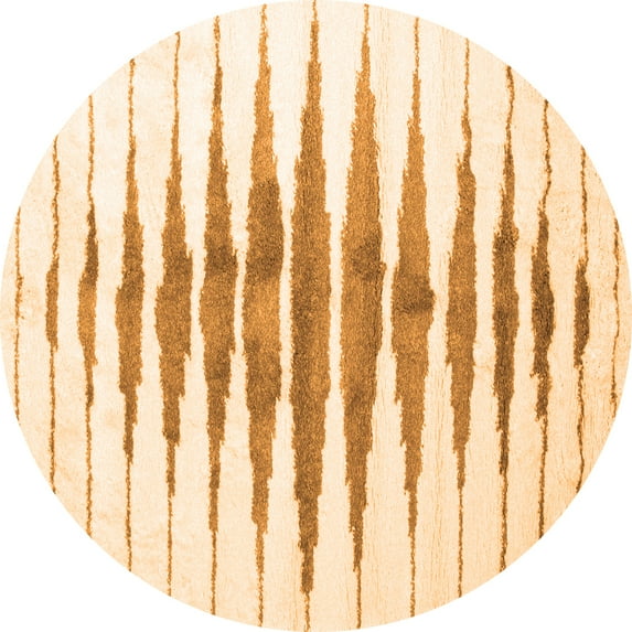 Ahgly Company Indoor Round Solid Orange Modern Area Rugs, 4' Round