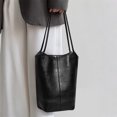 thumbnail image 3 of Genuine Leather Bucket Tote Bag, Women's Pebbled Shoulder Handbag Purse, 3 of 11
