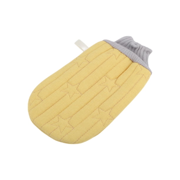 Toalla de baño con guantes de doble cara Unique Bargains para baño 5.51"x9.06" 1 Pc Amarillo