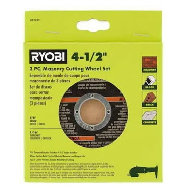 Ryobi 3pc Masonry Cutting Wheel Set 4 1/2" Cutting Wheels
