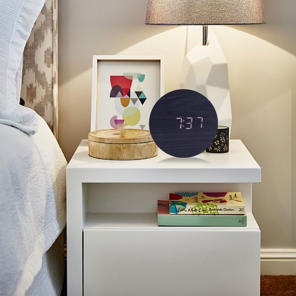 Fiudx Artículos en oferta con ofertas flash Reloj despertador de madera moderno y minimalista, reloj de madera con luz LED nocturna multifuncional, reloj inteligente creativo, reloj electrónico