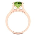 thumbnail image 4 of 3.39 ct Brilliant Round Cut Natural Peridot 14k Rose Gold Solitaire with Accents Engagement Bridal Wedding Ring Band Set size 9.25, 4 of 7