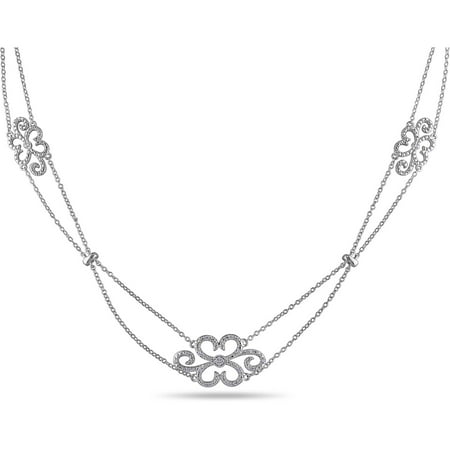 Miabella Diamond-Accent Sterling Silver Necklace