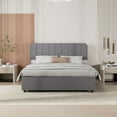 thumbnail image 4 of VECELO Queen Size Bed Frame with 4 Storage Drawers, Modern Upholstered Platform Bed Frame with Adjustable Headboard, No Box Spring Needed, Dark Gray, 4 of 13