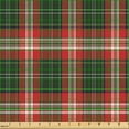 thumbnail image 2 of Ambesonne Plaid Fabric by the Yard Upholstery, Christmas Squares Tartan Art, 2 Yards, Dark Pink and Evergreen, 2 of 5