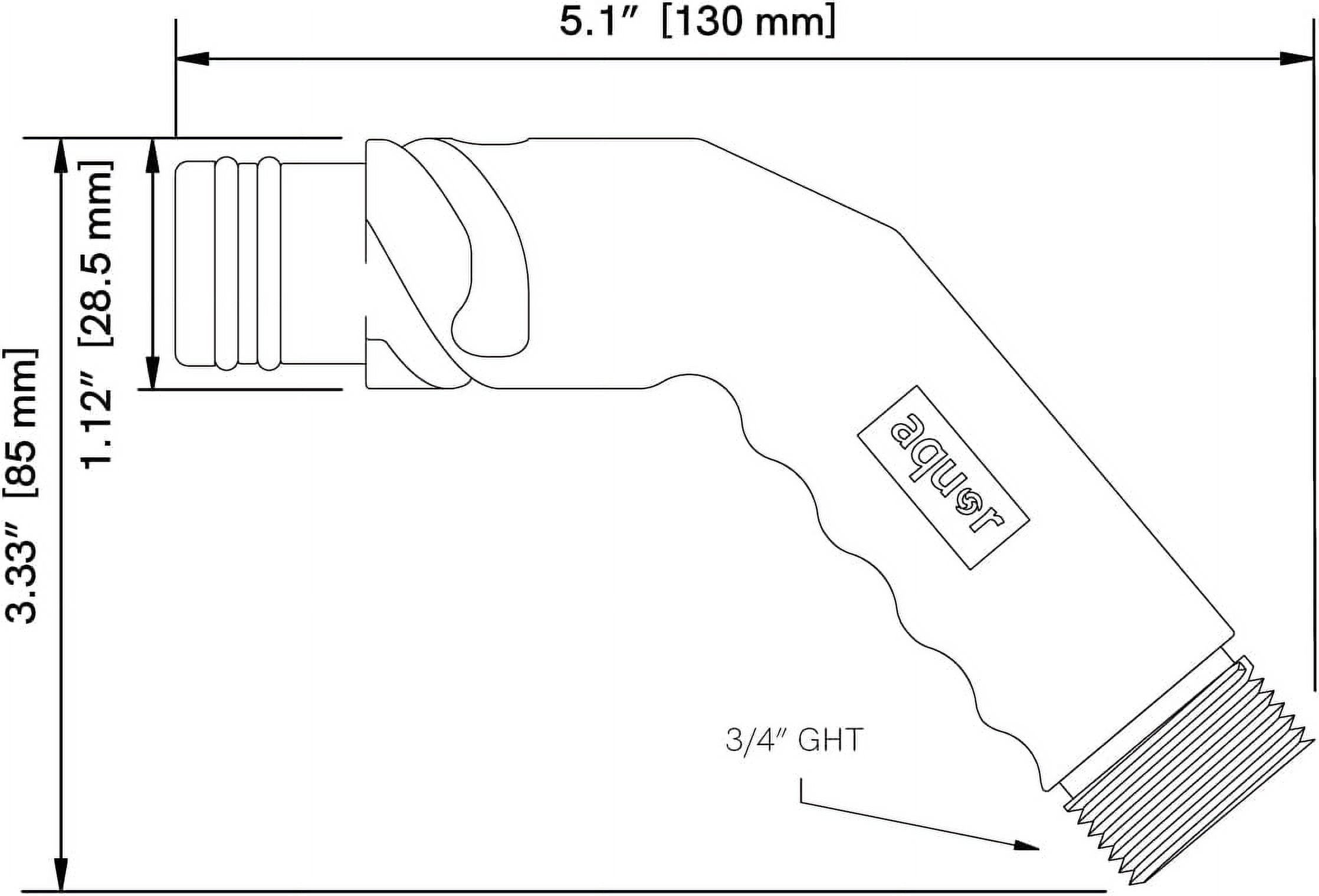 HRTGFD-Angled Hose Connector, Garden Hose Connector with Check Valve, Backflow Prevention, Low Friction, Quick Connect Water Spigot for Hydrants