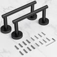 thumbnail image 5 of HITSLAM Toilet Paper Holder Wall Mount,2Pack Double Post Pivoting Toilet Paper Roll Holder,Matte Black Bathroom Toilet Paper Holder for SUS 304 Stainless Steel, 5 of 9
