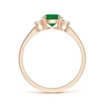 thumbnail image 2 of ANGARA Natural 0.75 Ct. Emerald with Diamond Classic Ring in 14K Rose Gold for Women (Ring Size: 11.5), 2 of 12