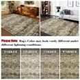 thumbnail image 5 of Hasoo Indoor Washable Area Rug 8' x 10' Geometric Rugs for Living Room Floral Throw Floor Mats Non-Slip Accent Carpet Brown, 5 of 7