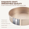 thumbnail image 6 of HONGBAKE 9-Piece Baking Pan Set, Nonstick Bakeware Set with Diamond Texture, Carbon Steel Baking Pans, Cookie Sheet with Rack, Muffin Pan, Gold, 6 of 11