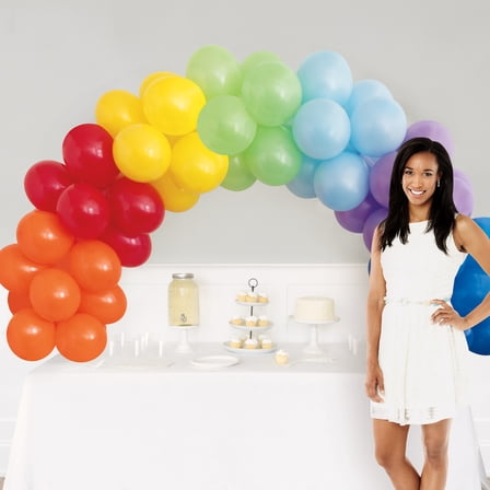 Assorted Rainbow Colors Tabletop Balloon Arch Kit with Frame, 160 Pieces, by Way To Celebrate