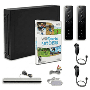 Restored Nintendo Wii Console - Wii Sports,- 2 Retrofam Remotes, Black