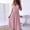 Pink, variant on Babysbule Woman Summer Dresses Women Fashion Casual Sleeveless O-Neck Solid Color Buttons Mid-Calf Dress