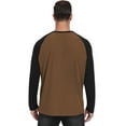 thumbnail image 4 of QDG Men's Henley Shirt Color Block Raglan Long Sleeve Slim Fit Casual Tee Shirt, 4 of 8
