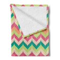 thumbnail image 2 of Chevron Soft Flannel Fleece Throw Blanket, Pattern Vintage Style down Backward Strokes Like Leaf Funk Art Style 60's Theme, Cozy Plush for Indoor and Outdoor Use, 50" x 60", Multicolor, by Ambesonne, 2 of 5