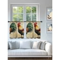 thumbnail image 4 of Farmhouse Rooster Sheer Curtains 2 Panels Set Vintage Rustic Country Chicken Lihgt Filtering Rod Pocket Voile Drape, Semi Sheer Window Curtains for Bedroom Living Room, 52"x45", 4 of 5