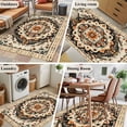 thumbnail image 6 of Bohemia Orange Floral Washable Area Rug 2.7 x 5 ft Vintage Boho Ethnic Farmhouse Flower Pattern , Soft Non Slip Rugs Stain Repellent Indoor Felt Carpet for Living Dining Room Bedroom Home Office, 6 of 9