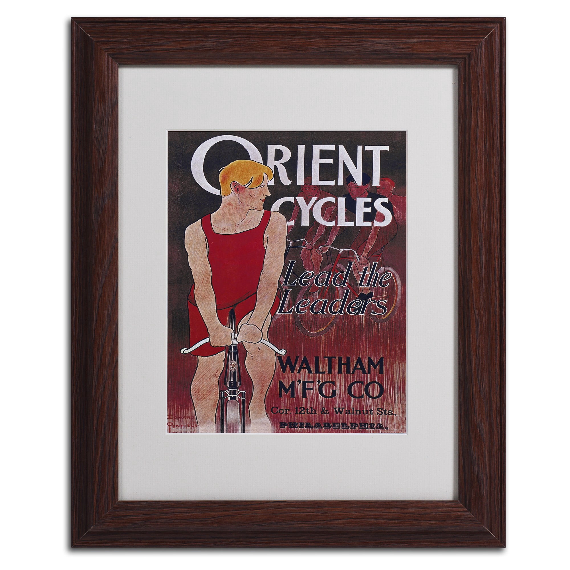 Trademark Fine Art "Bike 42" Matted Framed Art by Vintage Apple Collection, Black Frame