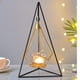 thumbnail image 1 of Decoración moderna para el hogar, restaurante y hotel, soporte de marco de metal, creador de ambientes románticos, farol colgante triangular para velas, 1 of 5