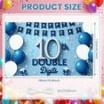 thumbnail image 2 of Blue White Theme 10th Birthday Banner Balloon Decor Double Digits Display Snowflake Pattern Gift Box Design Backdrop for 10th Birthday Party Teen Celebration Photo Shoot, 2 of 9