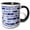 Black/White, variant on 3drose, Contemporary Blue Image of Watercolor Brick Pattern, 15oz Mug