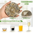 thumbnail image 3 of Abstract Silver Geometric Coasters with Holder for Coffee Table 6 Pcs Drink Coaster Sets Absorbent for Home Decor 4 inch, 3 of 7