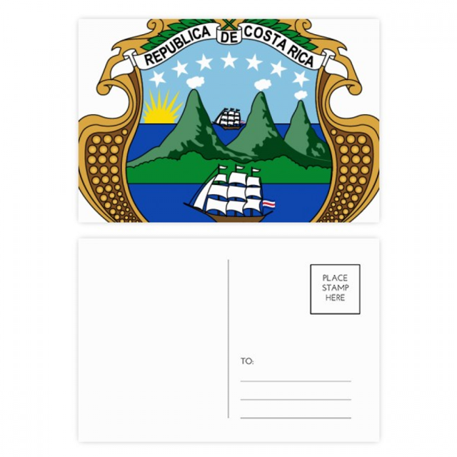 Costa Rica National Emblem país Set cumpleaños gracias tarjeta postal correo lado 20pcs