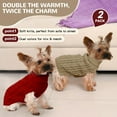 thumbnail image 2 of 2 Pack Dog Sweaters for Small Dogs Winter Turtleneck Pullover Cable Knit Fleece Stretch Puppy Doggie Chihuahua Toy Poodle Yorkie Pomeranian Boy Girl Pet Clothes (S, Pink & Purple), 2 of 7