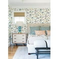 thumbnail image 2 of 3122-10801 Jinjur Bird Trail Wallpaper with Beautiful Flowering Vines in Pink Blue Green White Colors Farmhouse Style Prepasted Acrylic Coated Paper, 2 of 3