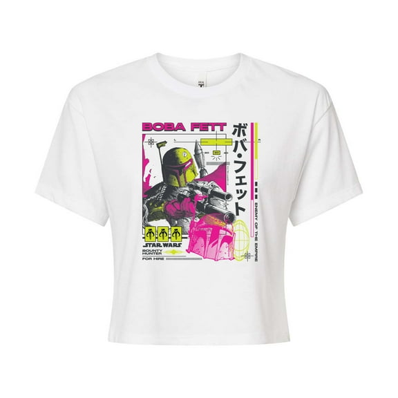 Star Wars - Boba Fett Katakana - Juniors Cropped Tee