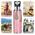 thumbnail image 7 of Yayeee 20oz Insulated Water Bottle Double Wall Stainless Steel with Flip Straw Lid, Pink Gingerbread House, 7 of 7