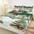 thumbnail image 3 of Manfei Happy Christmas Full Size Sheets,Cartoon Snowman Bed Sheets,Chic Xmas Tree Gifts Sheet Sets For Boys Girl,Microfiber Bedroom Decor,4pcs, 3 of 7